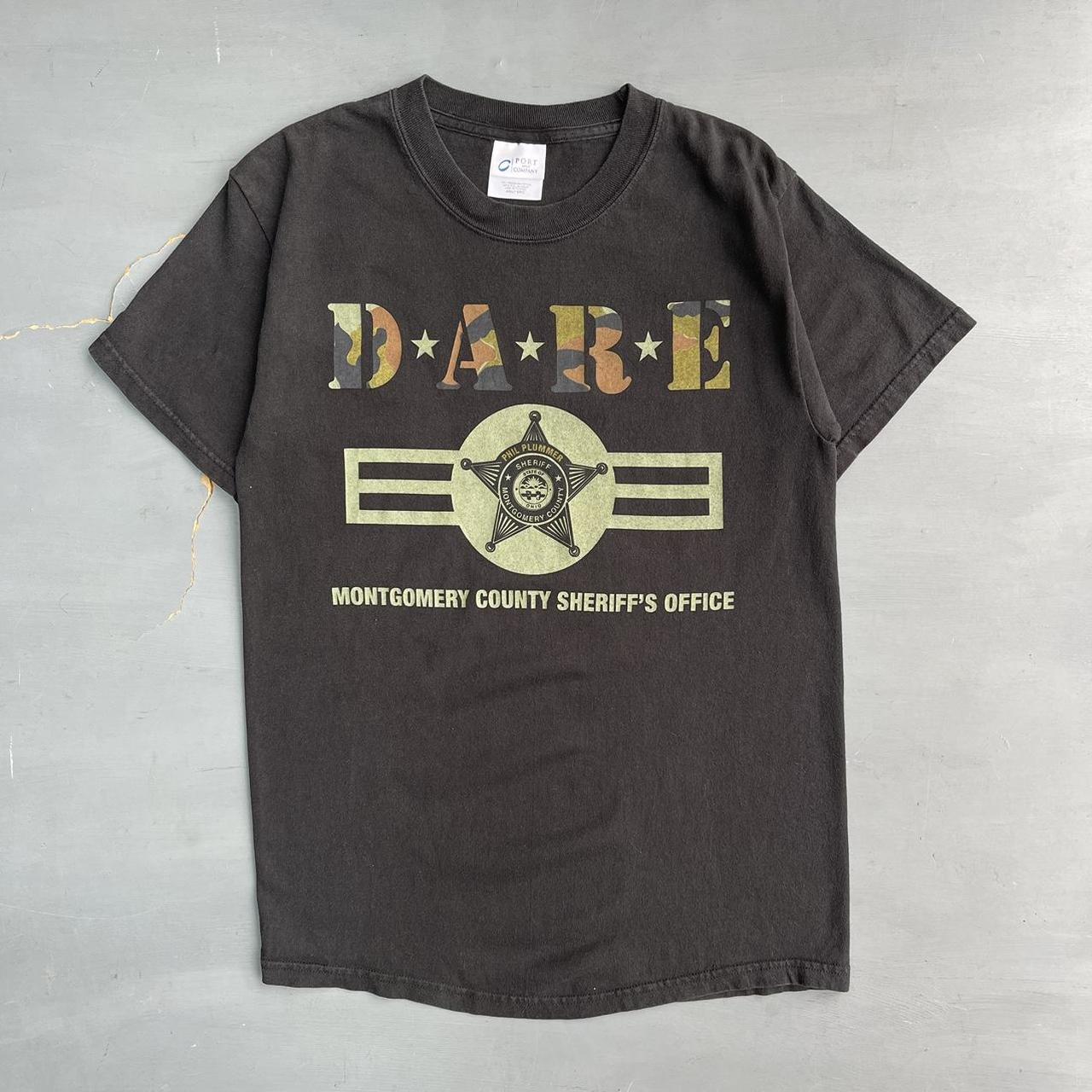 Vintage 90s D.A.R.E sheriffs office graphic promo T... - Depop