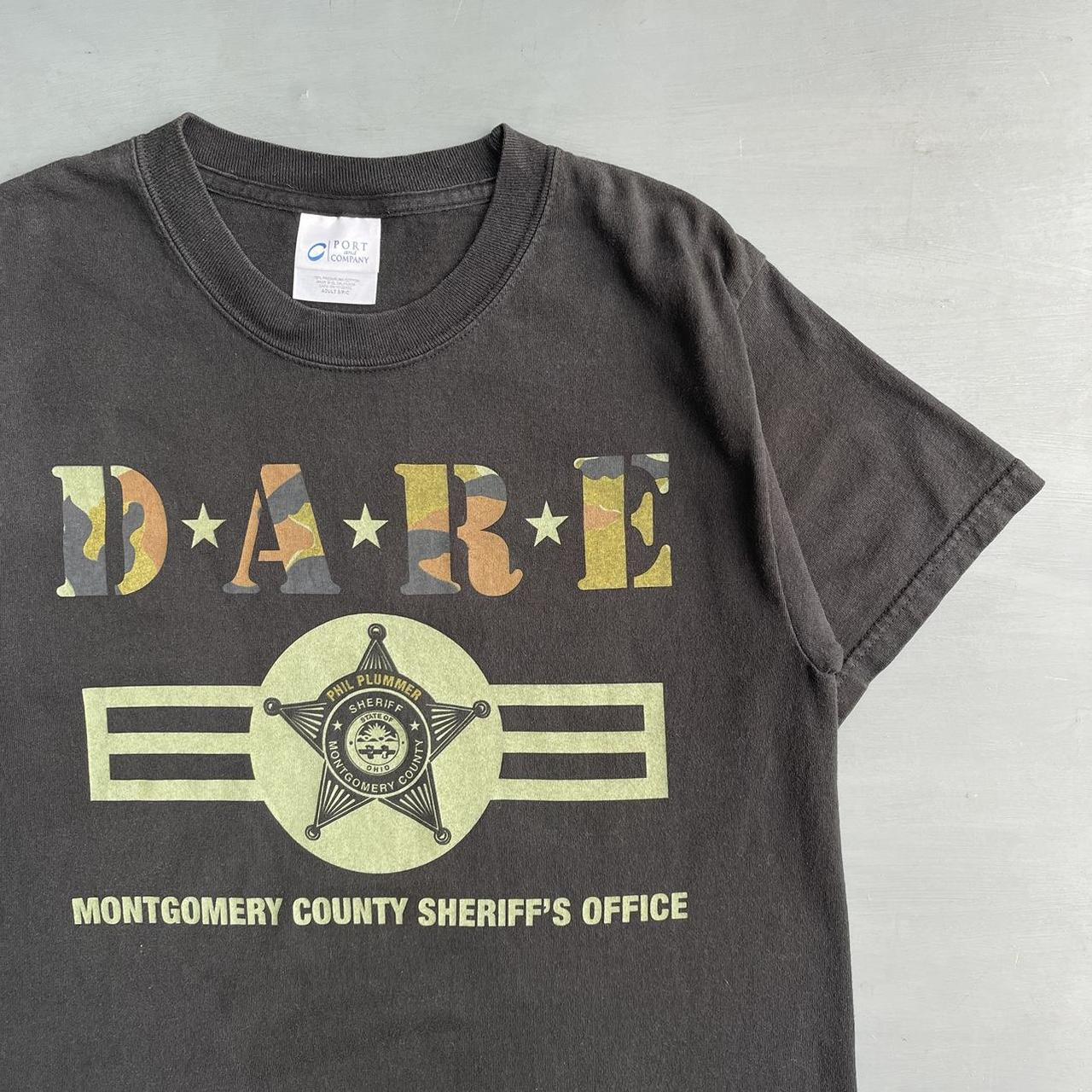 Vintage 90s D.A.R.E sheriffs office graphic promo T... - Depop