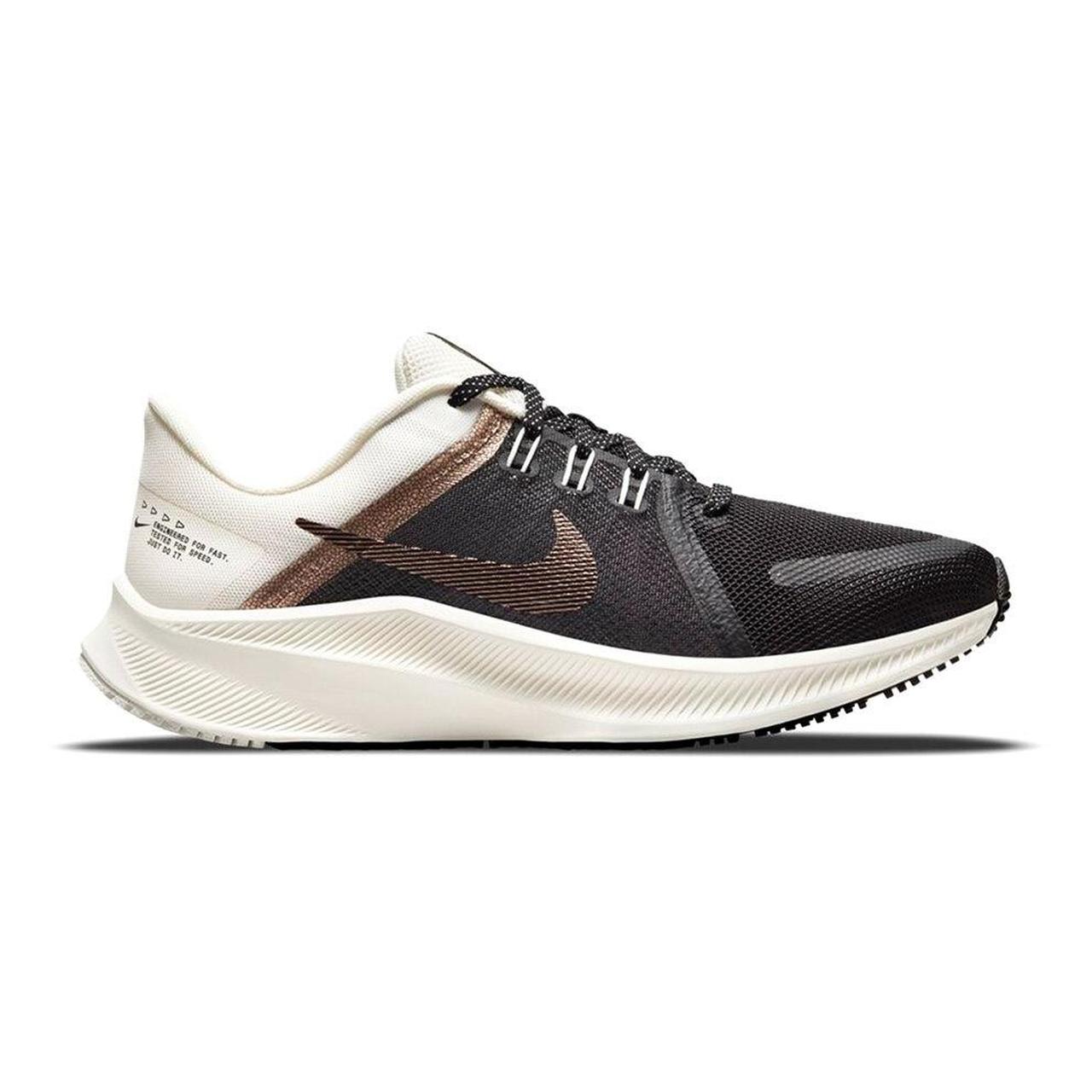 NIKE quest 4 black white gold running shoes Size. Depop