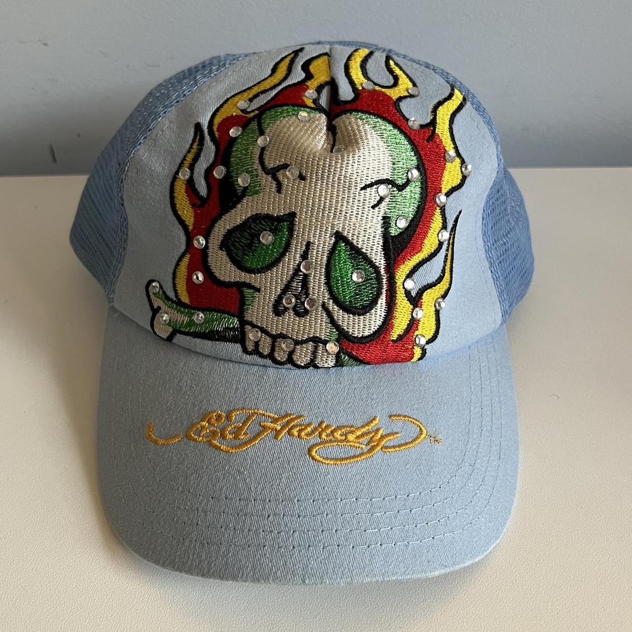 Ed Hardy Hat, This is a rare vintage embroidered and...