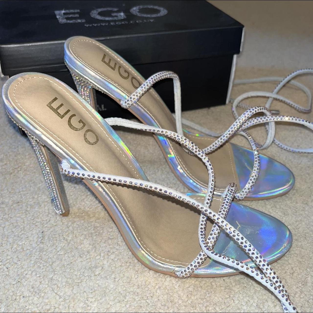 Ego “CARMELLA GLITTER SOLE DIAMANTE DETAIL LACE UP... - Depop