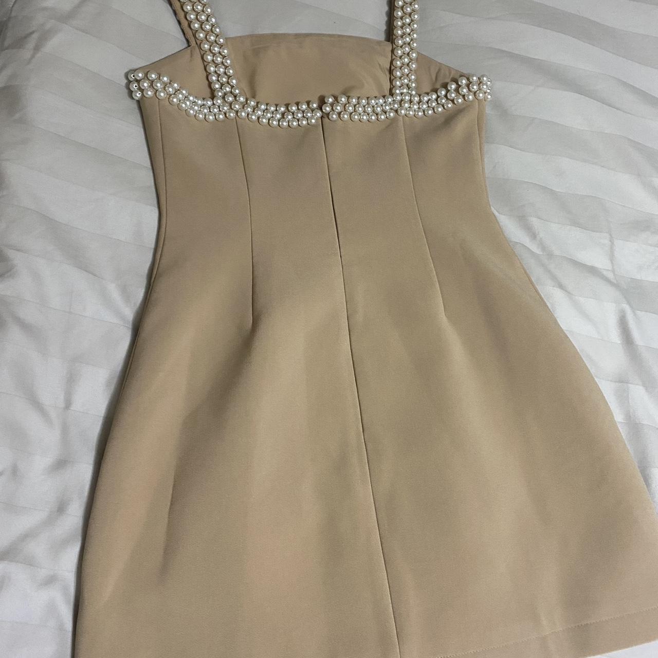 Odd muse nude dress with Pearl details Perfect... - Depop