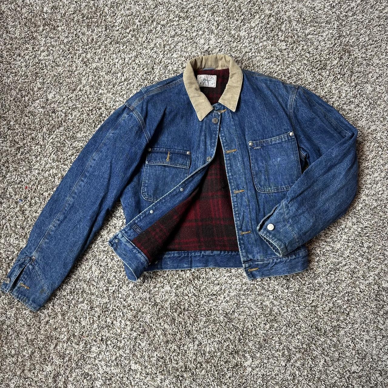 Vintage Polo Ralph Lauren denim jacket Wool flannel - Depop