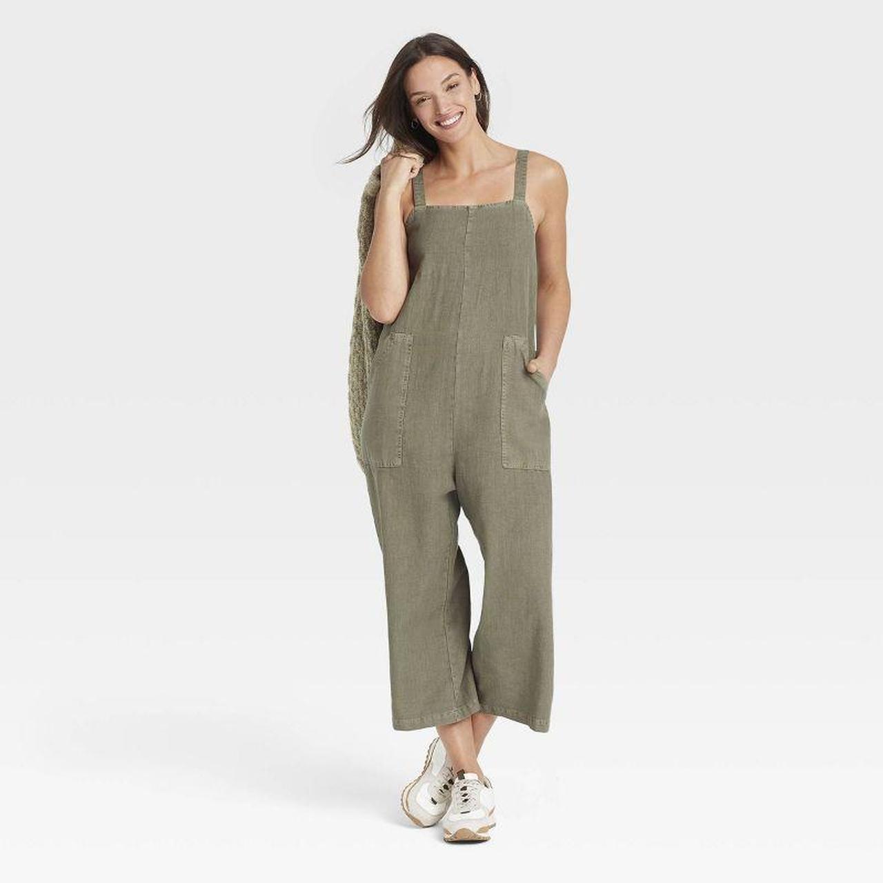 (L) Women's Utility Cropped Jumpsuit Universal Thread Depop