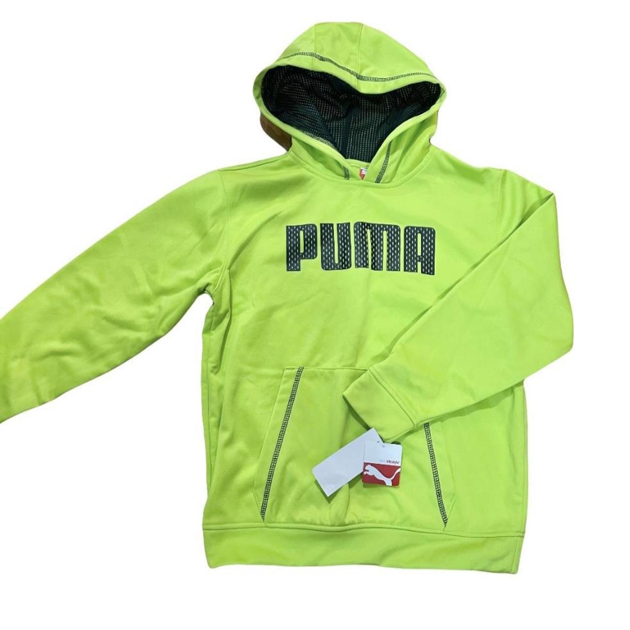 Neon green puma hoodie Athletic hoodie from puma. Depop