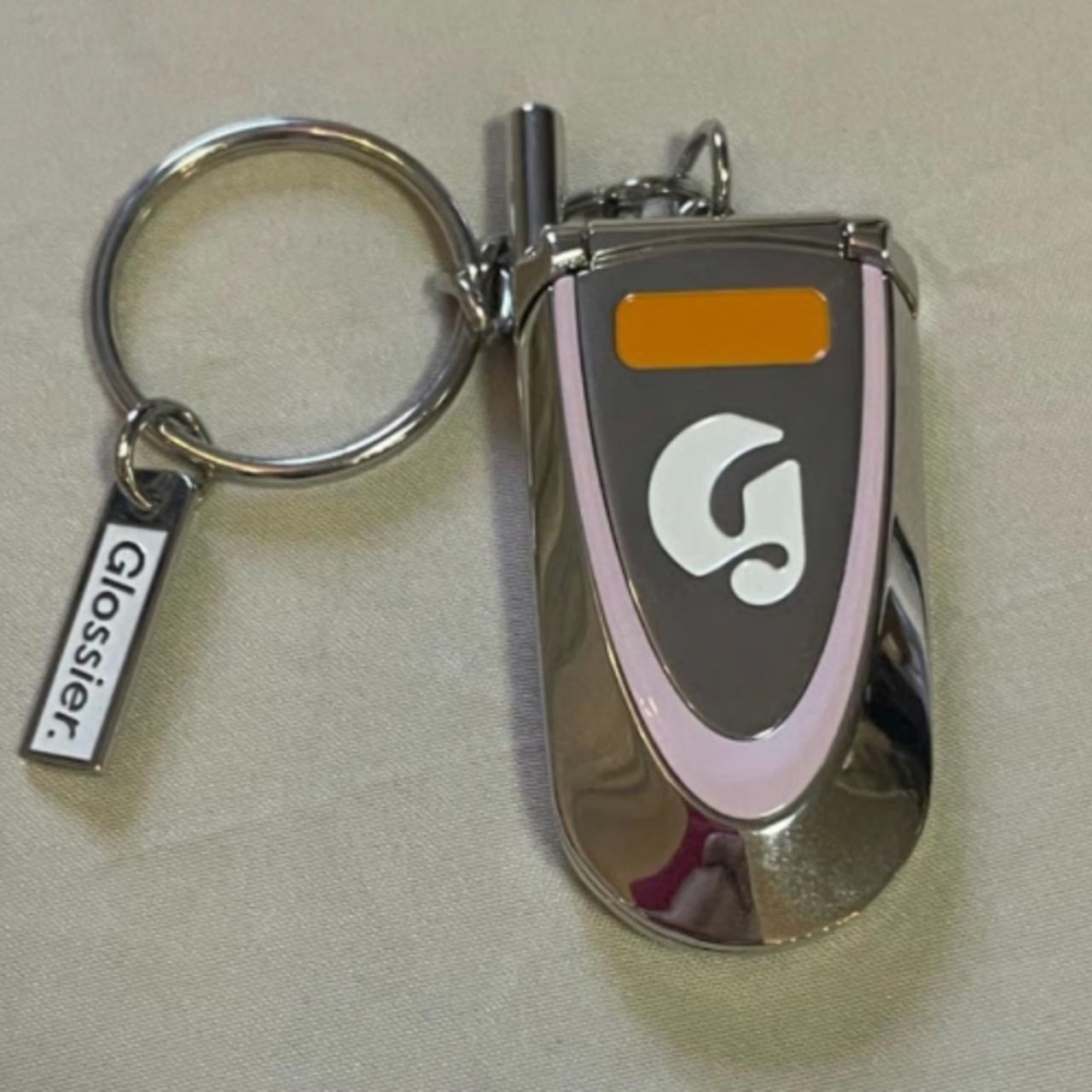 Glossier flip sale phone keychain