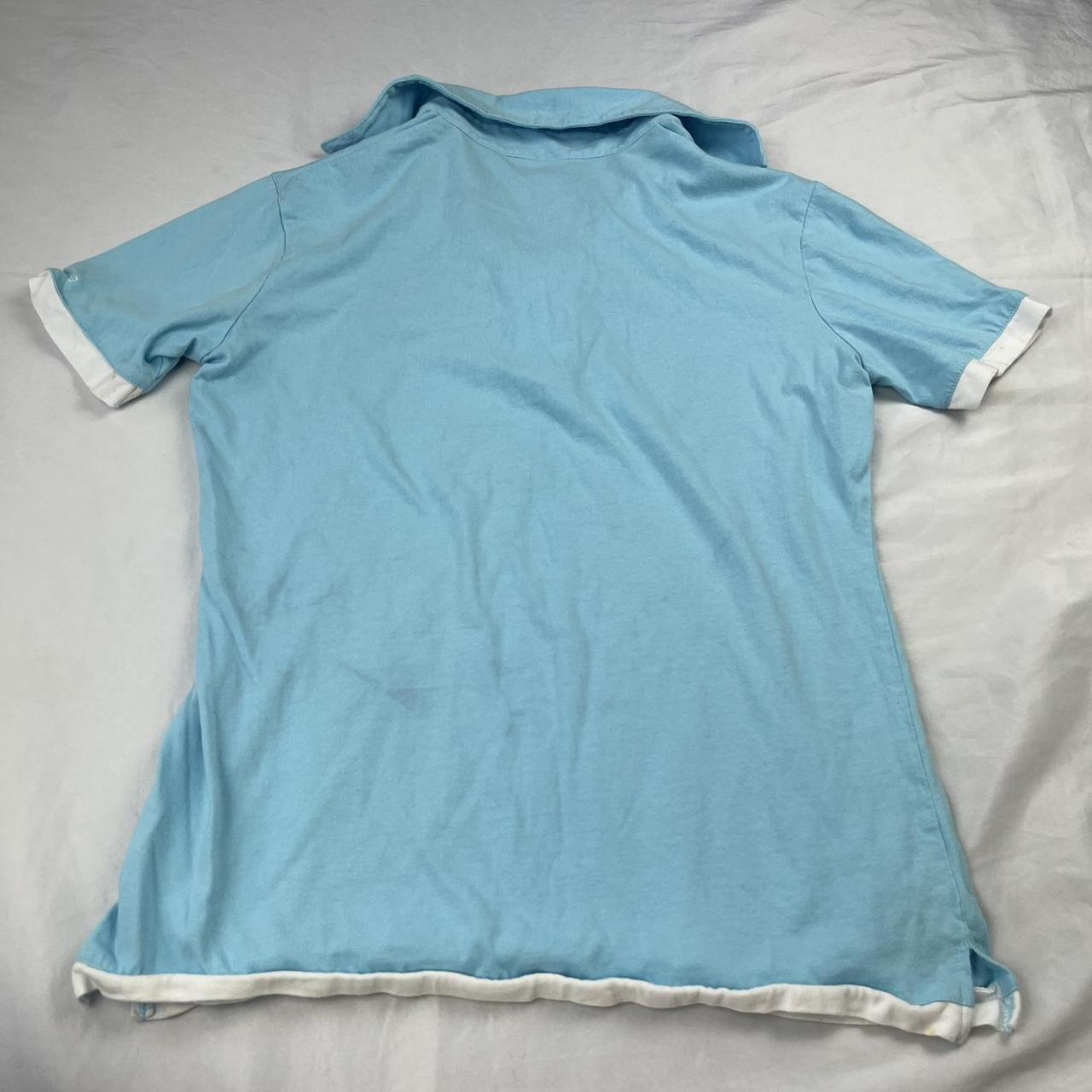 Y2k 2000s vintage blue and white layered polo | Depop