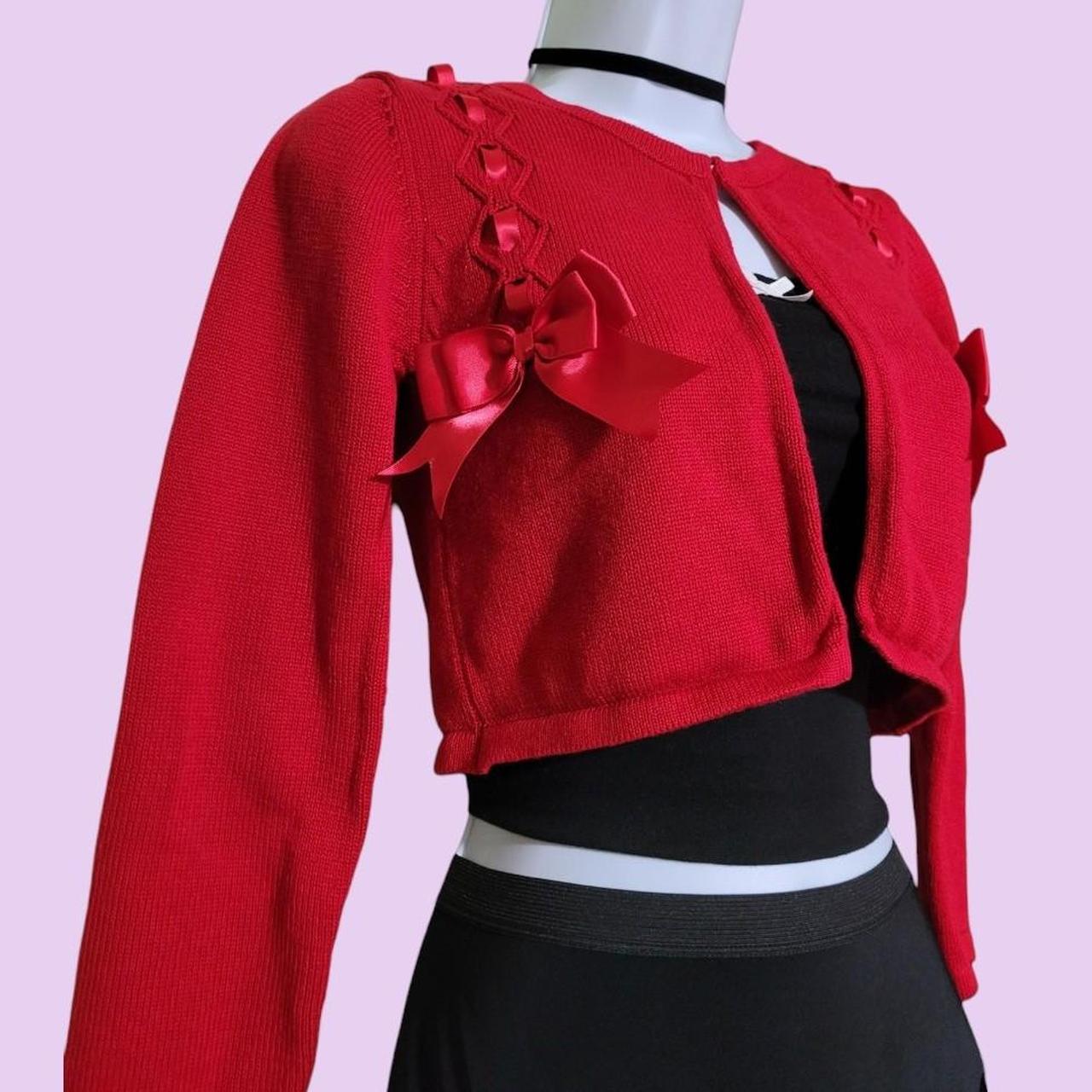 Women's Red Cardigan Depop