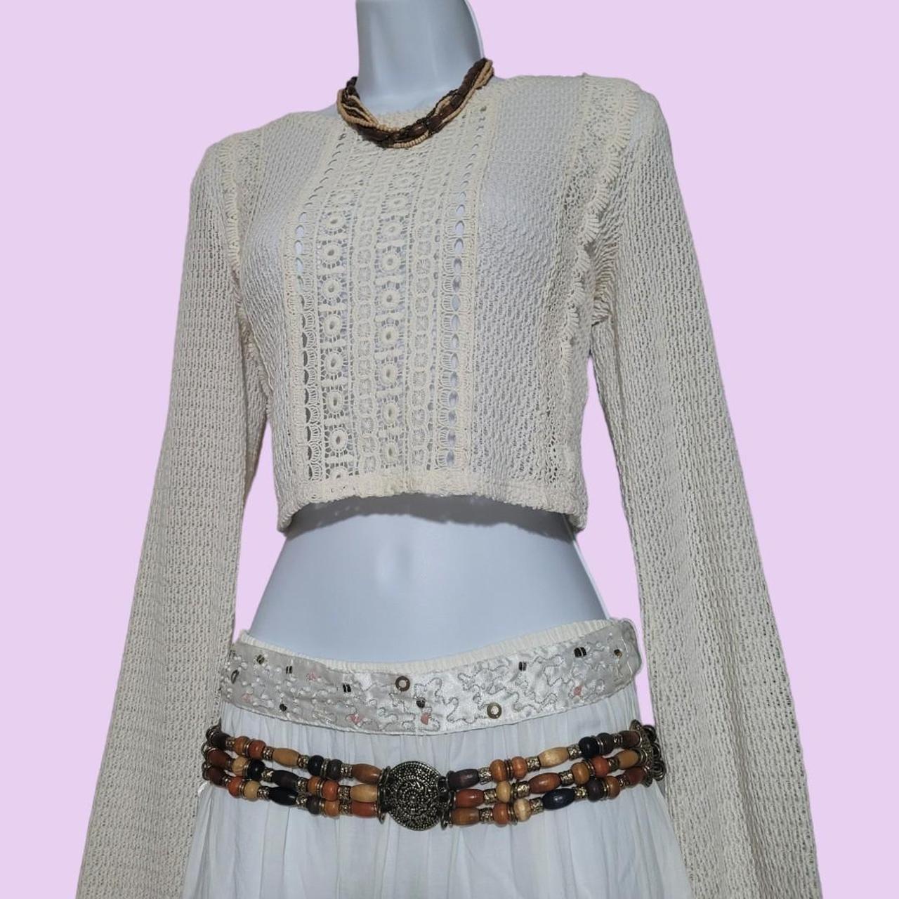 BOHO CROCHET CROP TOP 🍂DETAILS: cream floral Depop