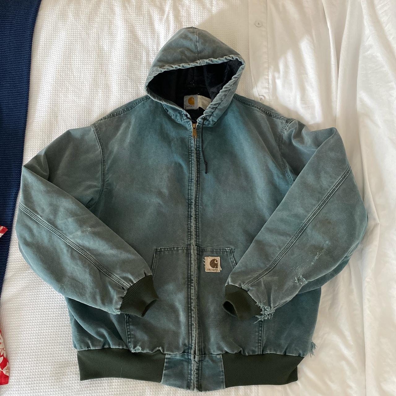 vintage green carhartt active jacket Beautiful... Depop