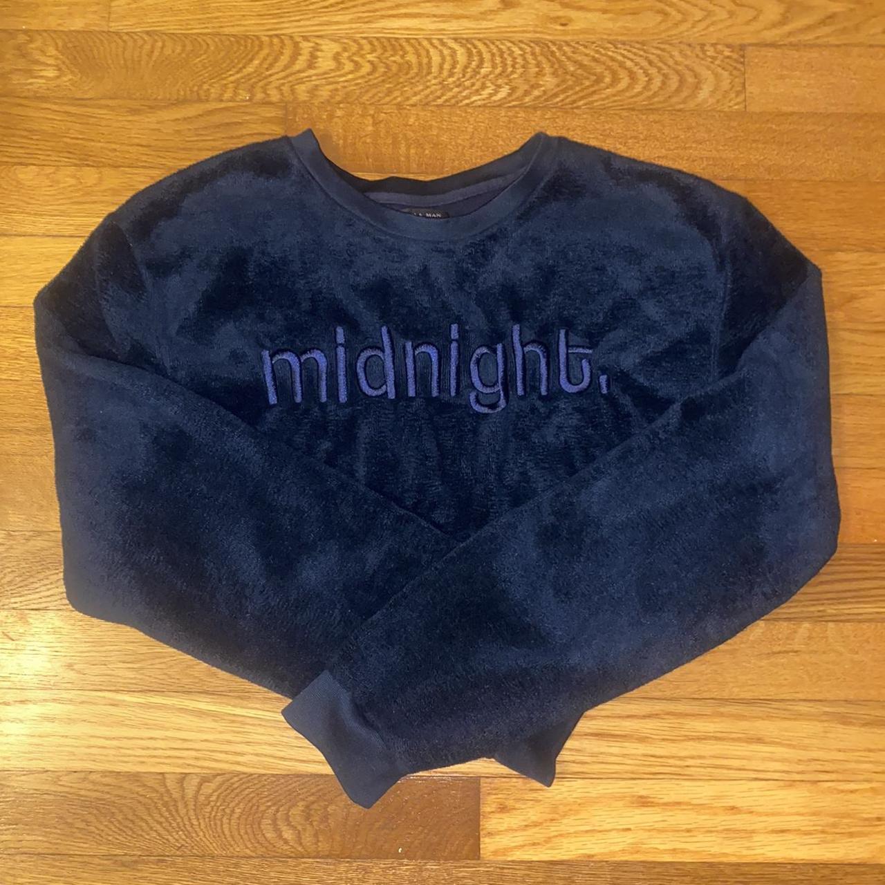 Zara Men's Blue and Navy Sweatshirt Depop