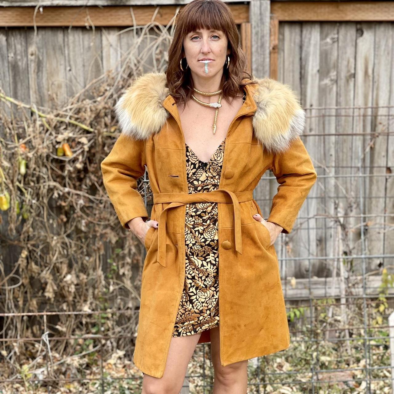 Vintage 70s Suede Leather Jacket with Fur Lined | Depop