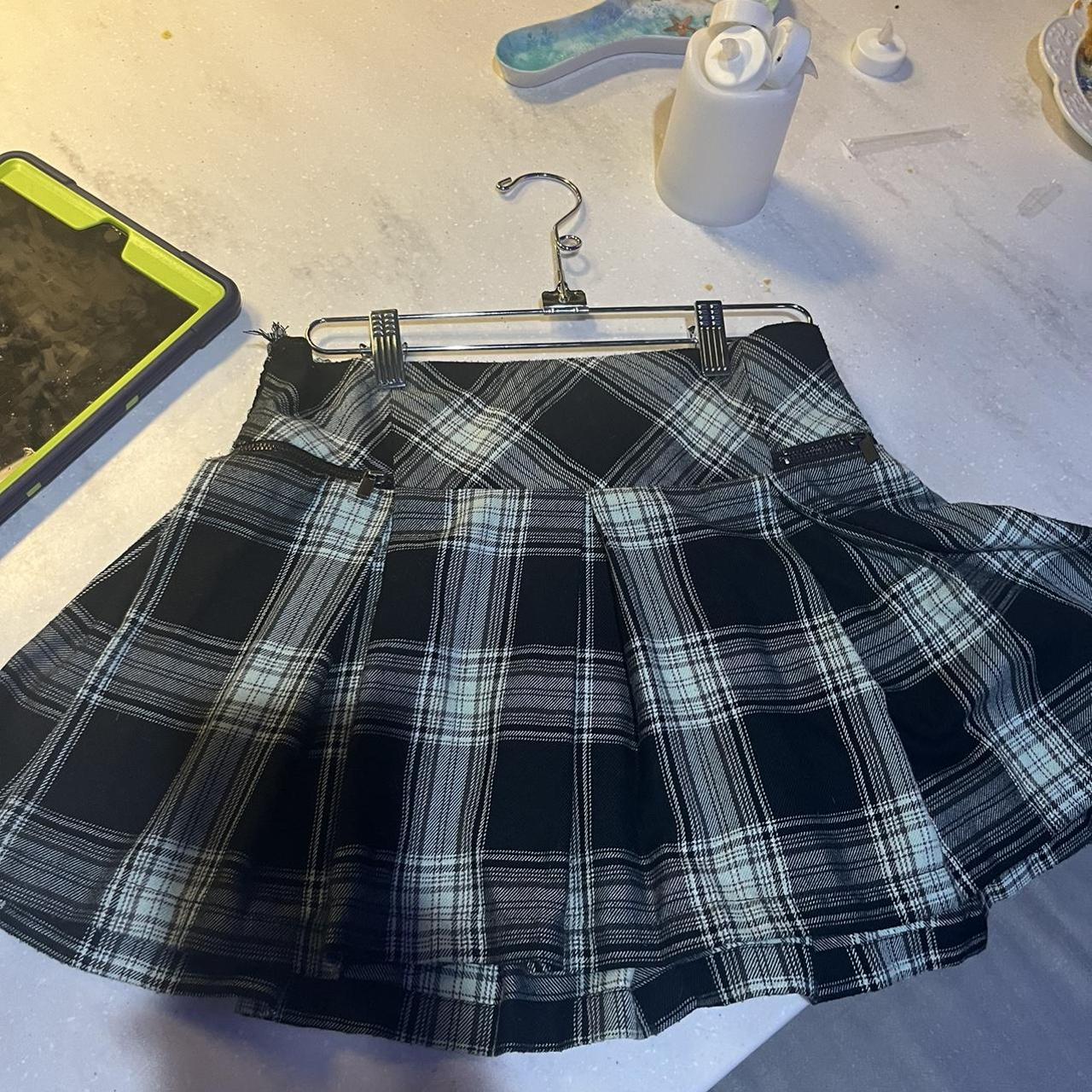 Justice Women's Black and Blue Skirt | Depop