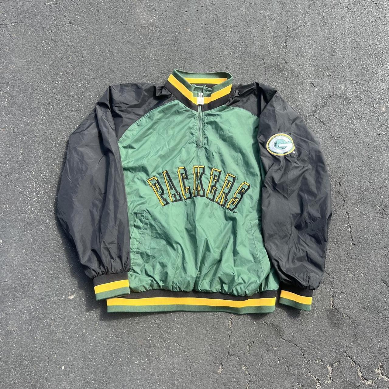 Vintage Green Bay Packers Jacket Mens Large L Chalk Line Satin