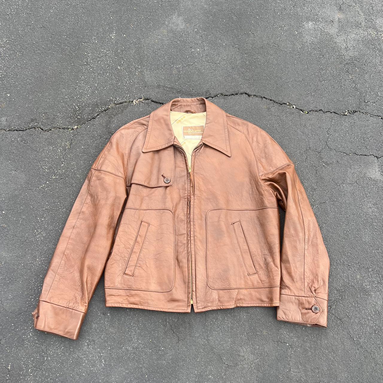 Vintage Sears Leather Shop Collection Jacket - Depop