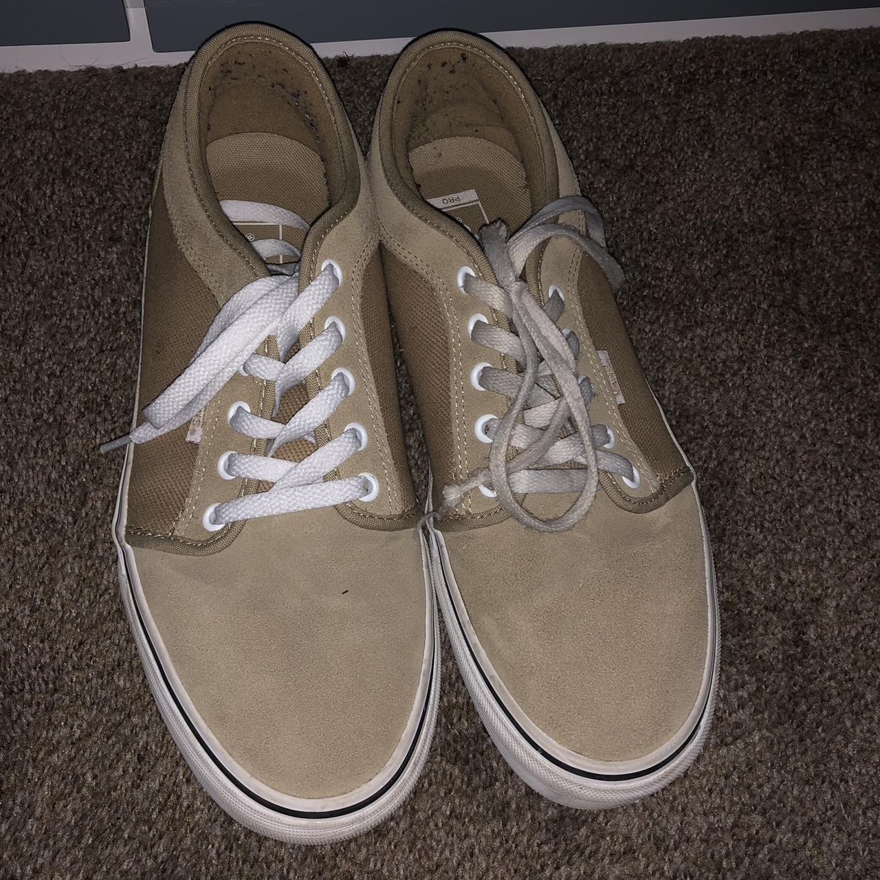 light Brown corduroy vans Size 10 - Depop