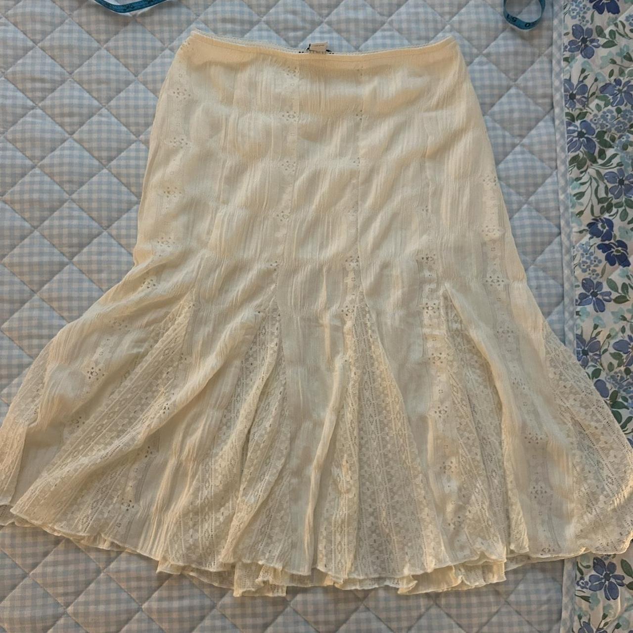 RSQ Women's Skirt - Cream - XS – White lace midi … - image 1
