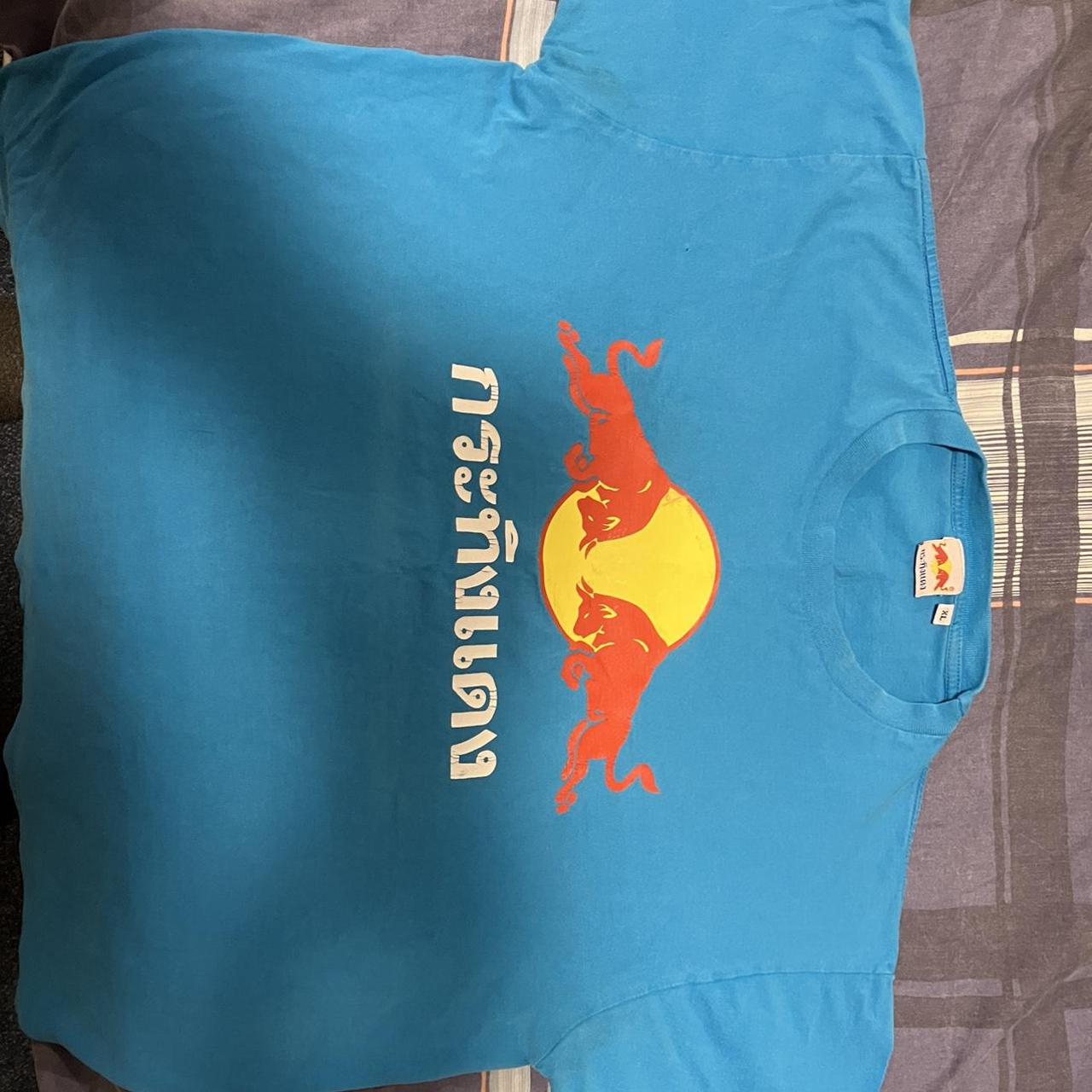 Red bull Thailand light blue t shirt. Rare vintage... - Depop