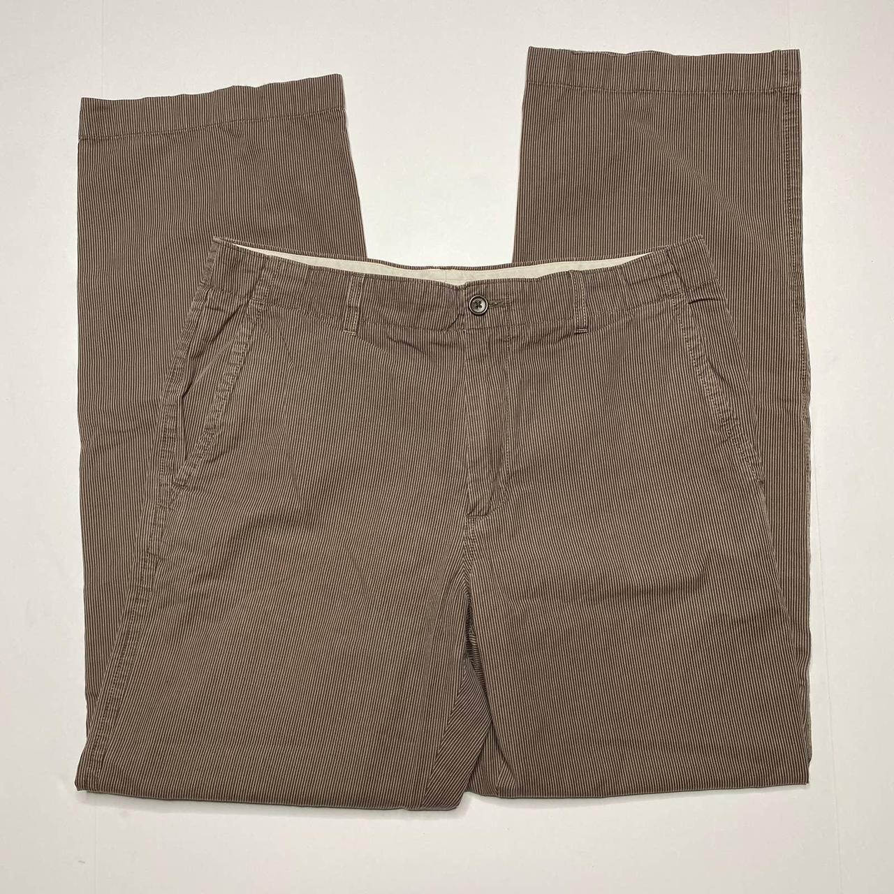 Banana Republic Men's Brown and White Trousers Depop
