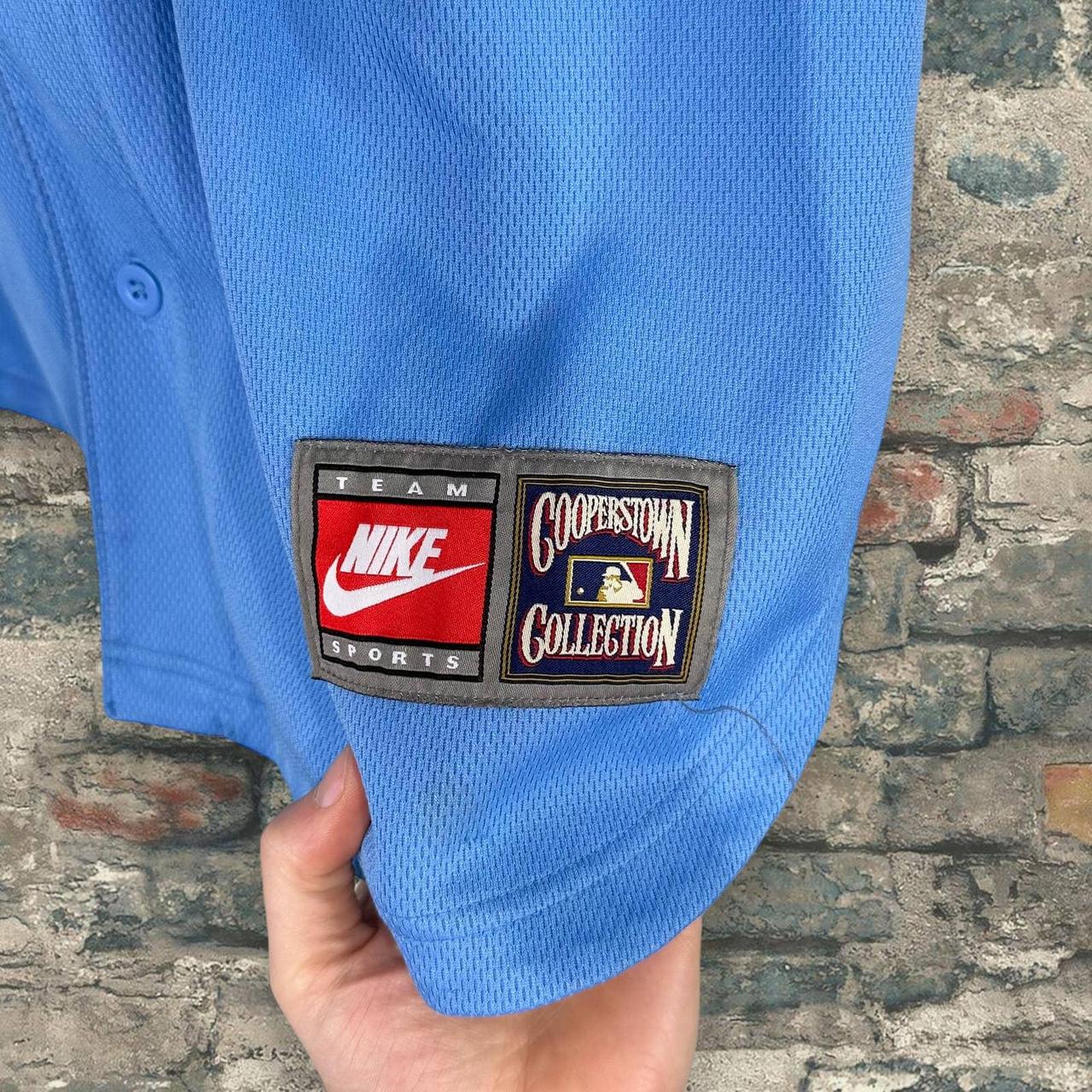 Nike, Shirts, Nike Phillies Powder Blue Baseball Jersey Maroon Red Button  Up Cooperstown