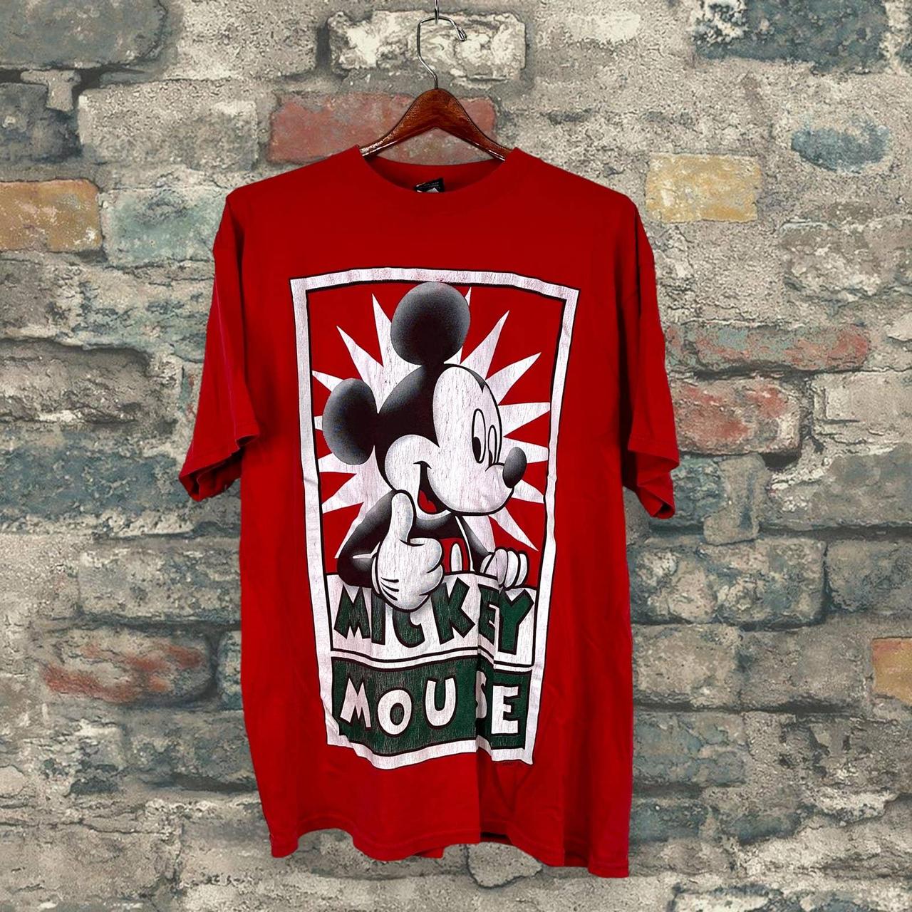 Vintage Mickey Mouse Disney T Shirt Crimson Red... - Depop