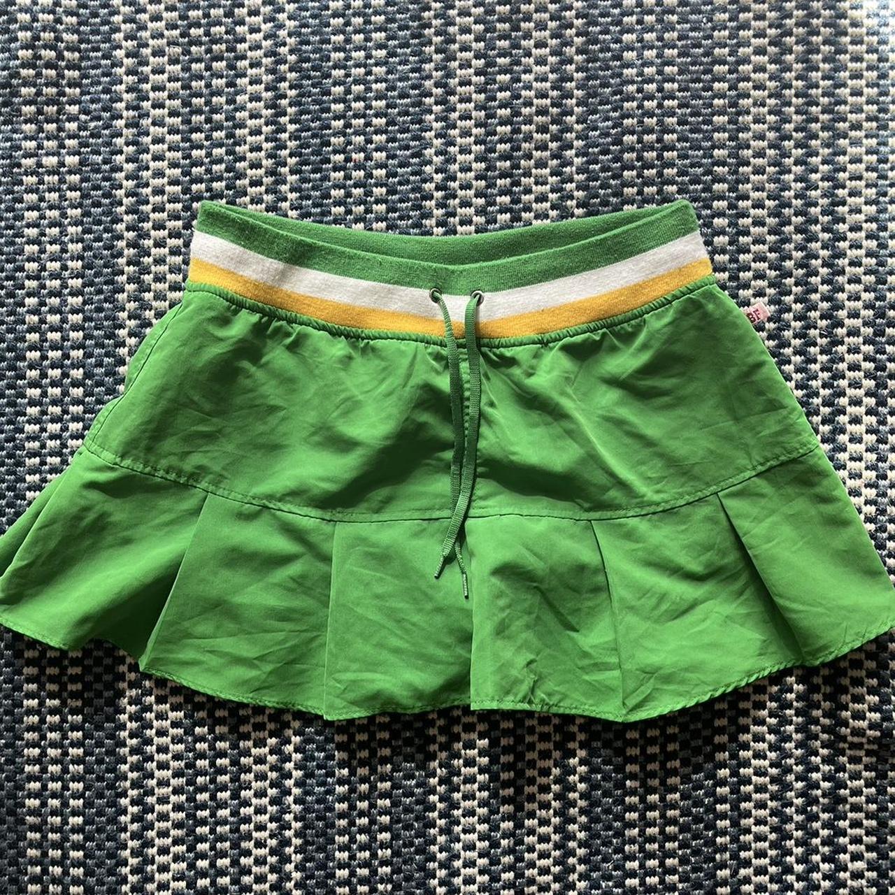 “Big Flirt” Green Pleated Tennis Skirt w/ Built In... - Depop