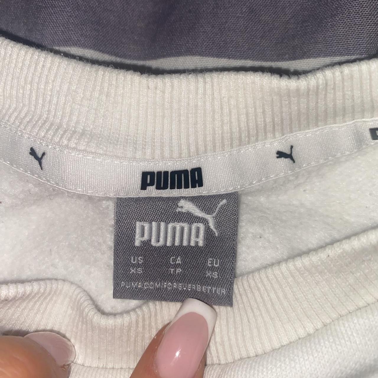 Puma Women's White and Black Sweatshirt | Depop