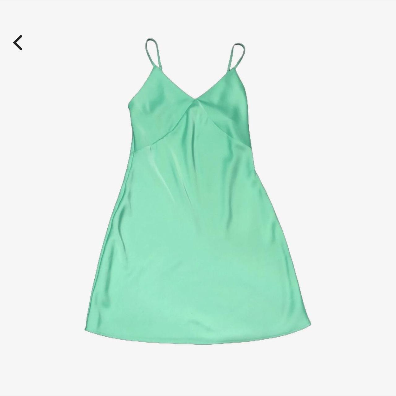 Primark light green silk slip dress Depop