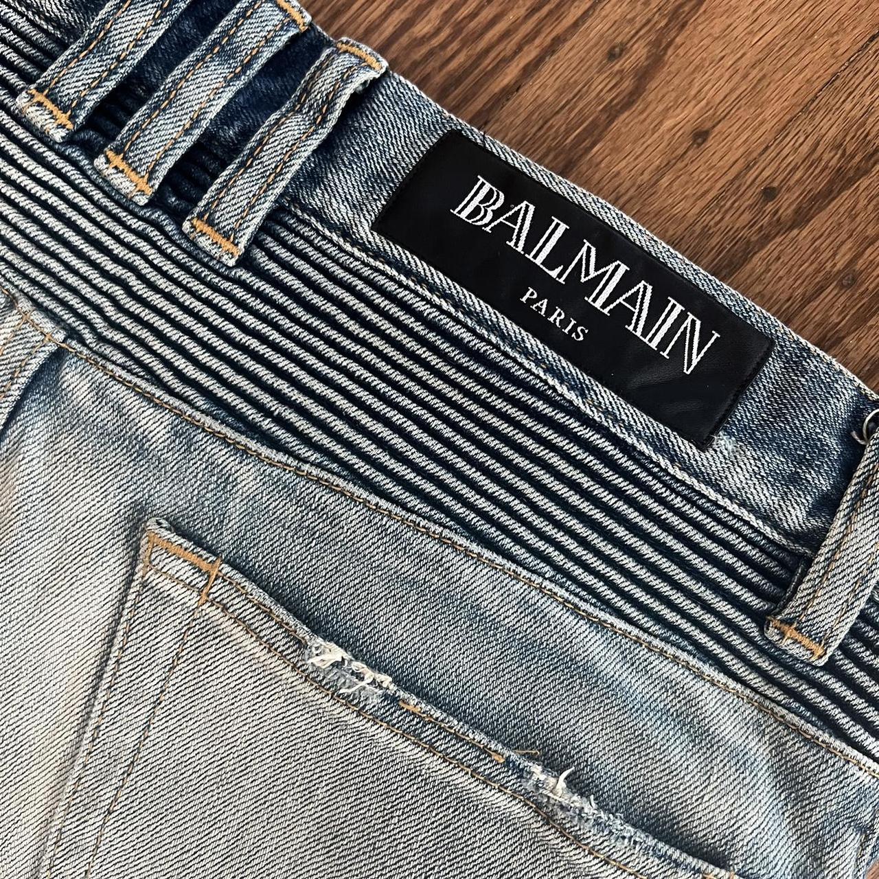 Men s BALMAIN Moto Skinny Jeans size 28 retail