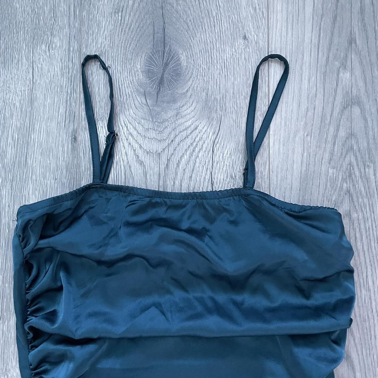 Swampy Blue Satin Dress Size 6 Although Very Tight Depop 8492