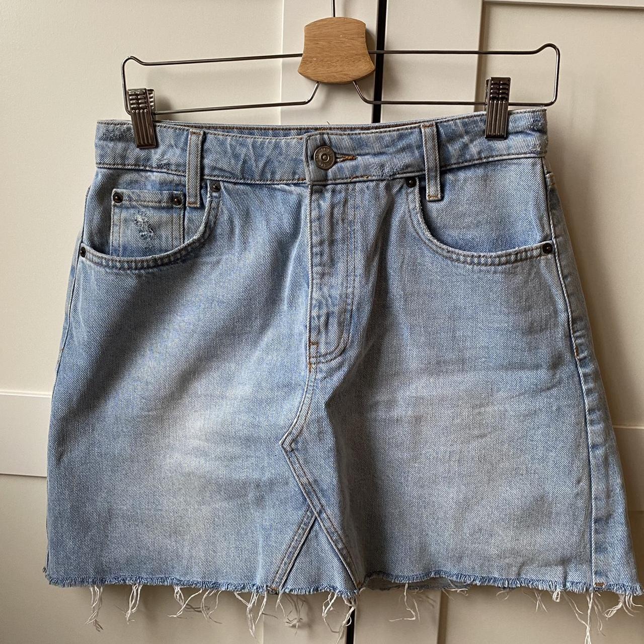 Urban Outfitters jean short skirt High waisted Size M - Depop