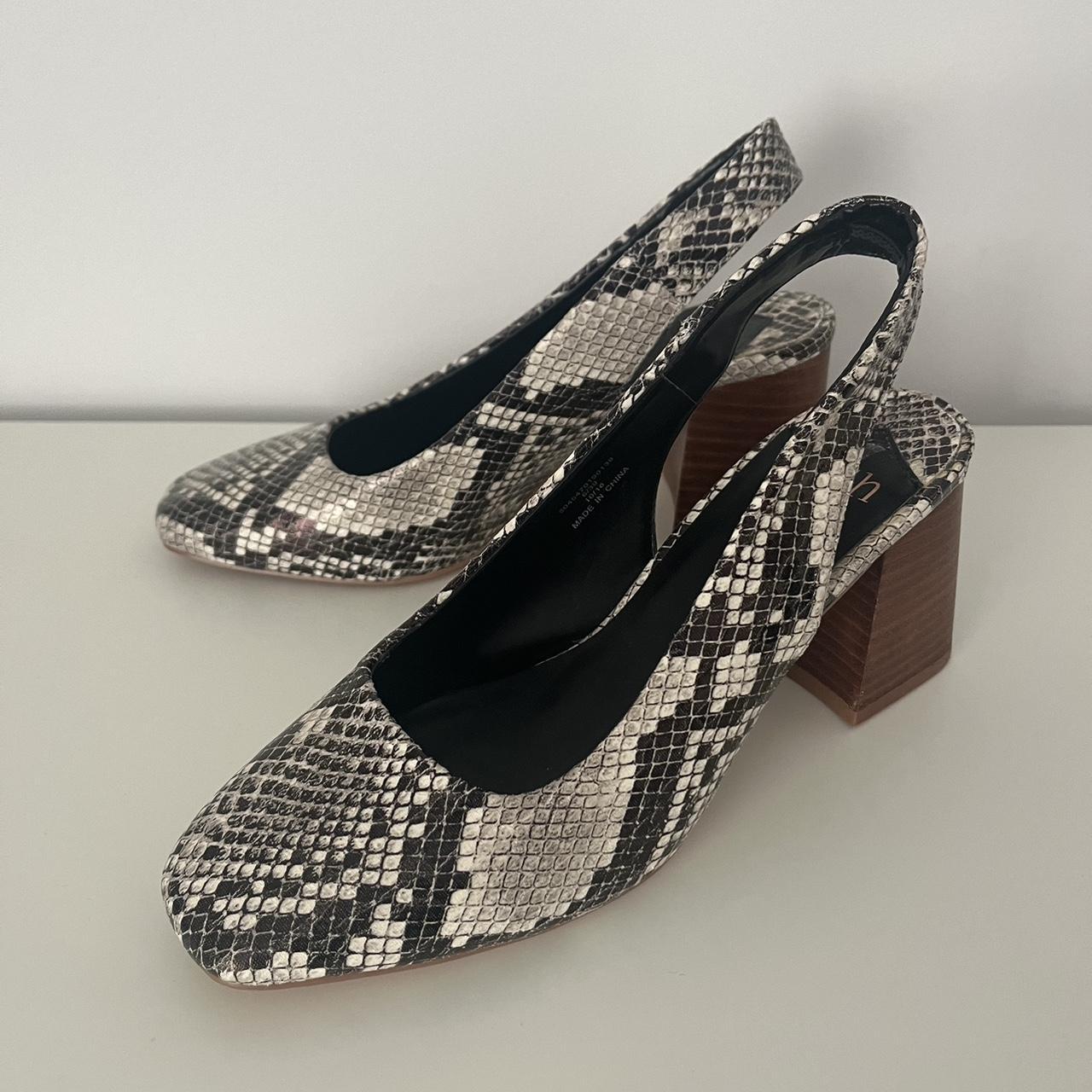 snakeskin slingback heels