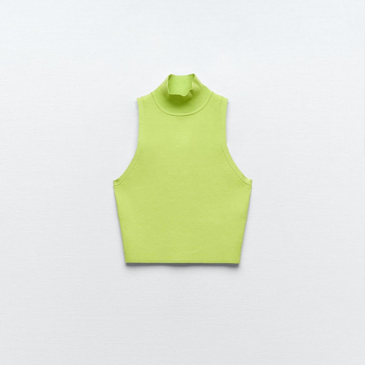 Zara Women's Green Vest Depop