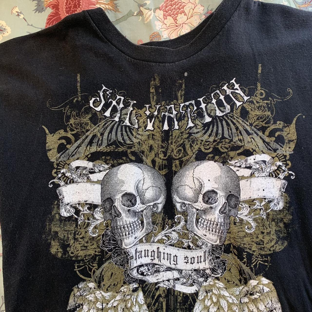 Black skeleton affliction-esk shirt -in perf... - Depop