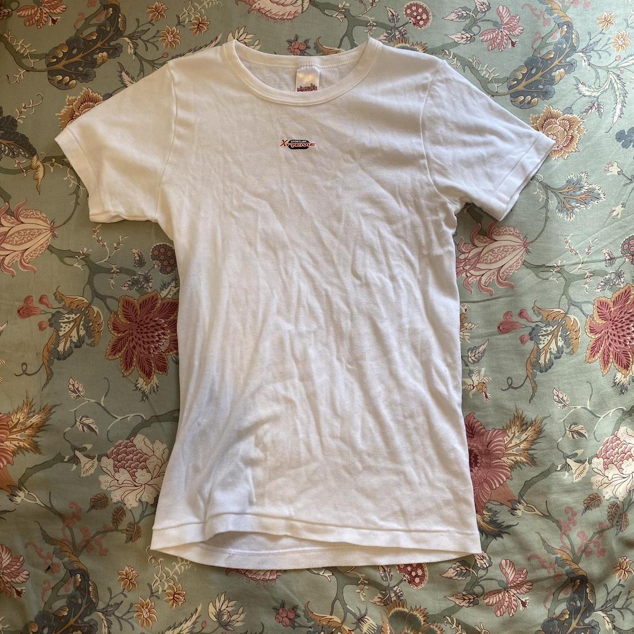 Plain white baby tee -fits size xsmall-medium, super... - Depop