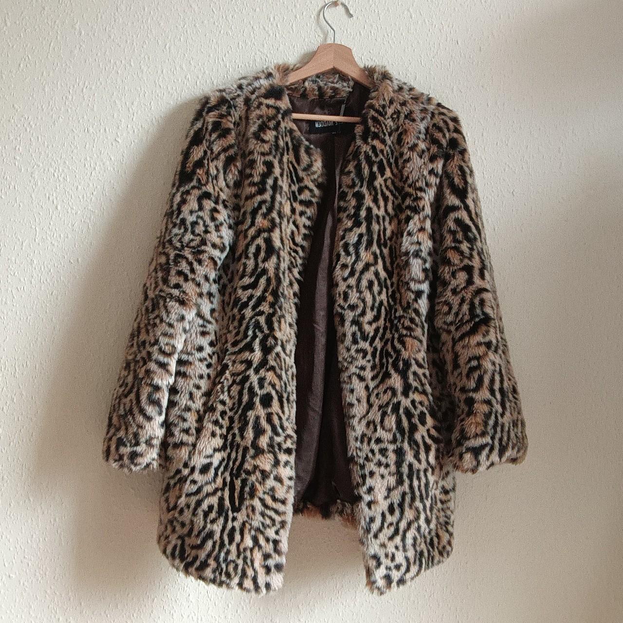 Depop M And S Leopard Print Coat Monki Leopard Print Coat Faux Fur