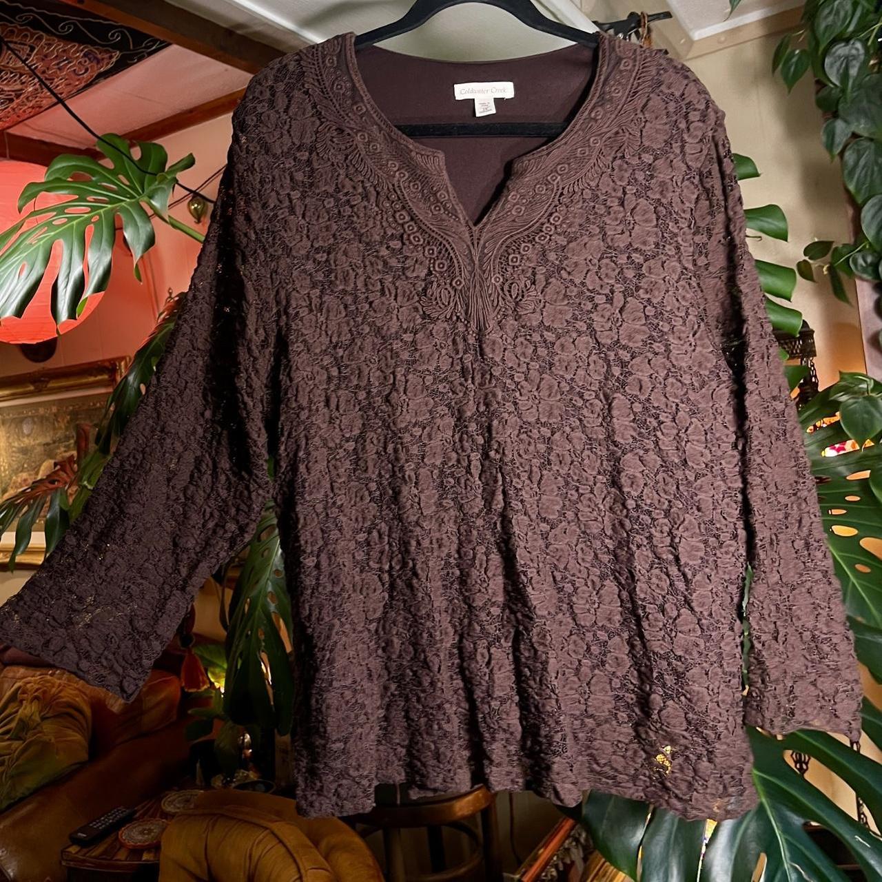 Coldwater Creek Women's Blouse - Brown - XXL – vi… - image 1