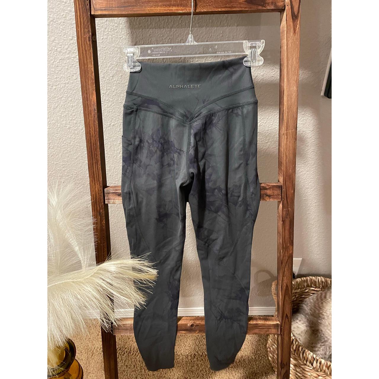 Alphalete grey tie dye full length leggings high... Depop