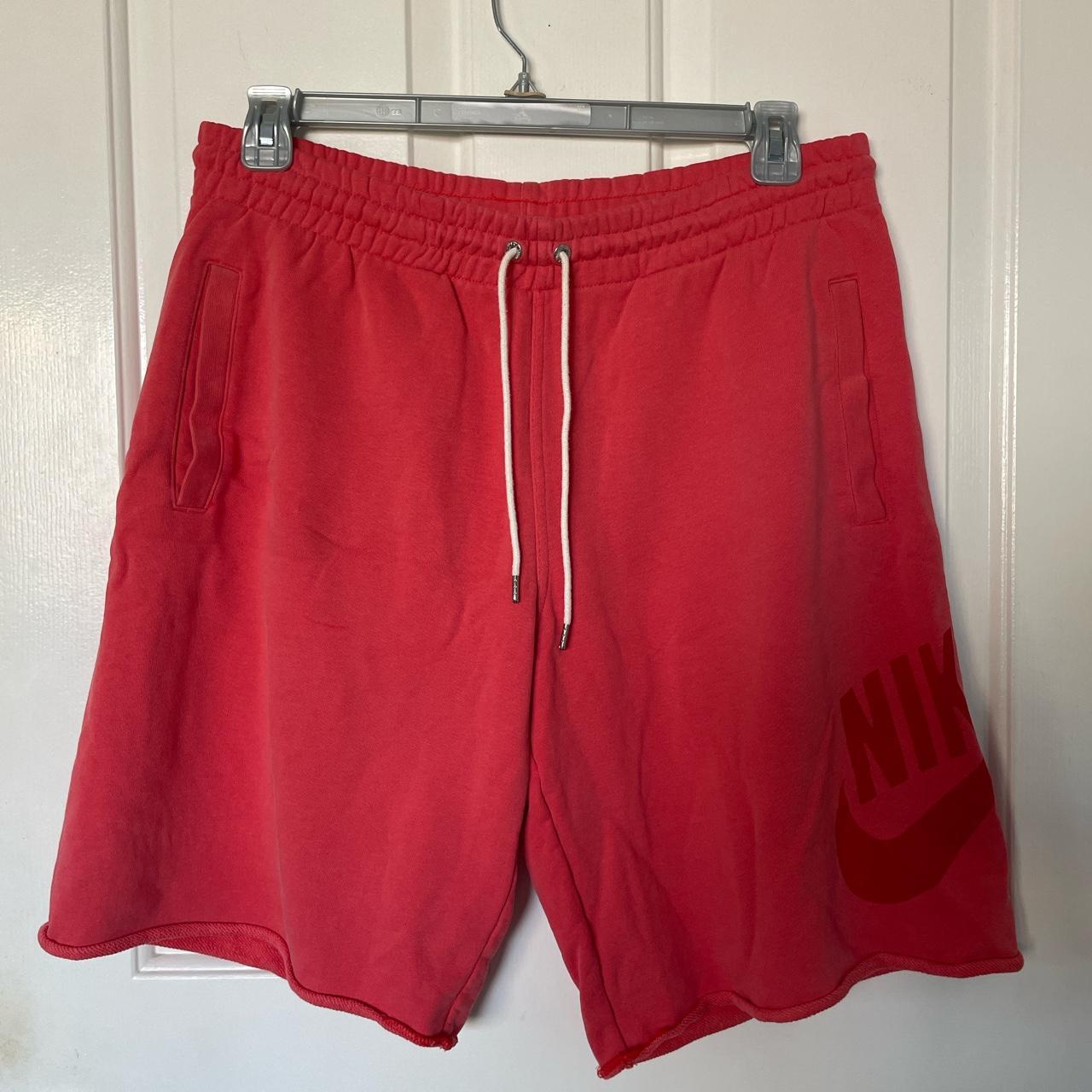 mens pink nike sweat shorts