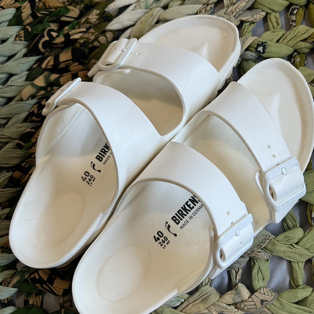 White rubber hot sale birkenstocks women's