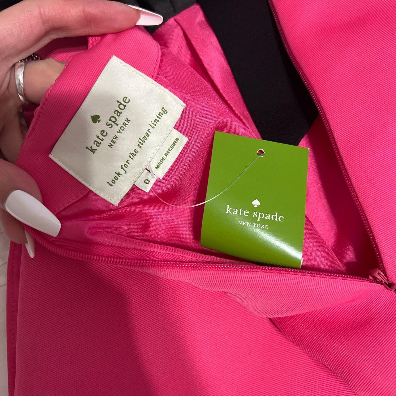 pink kate spade dress with bow on the back, size 0 - Depop