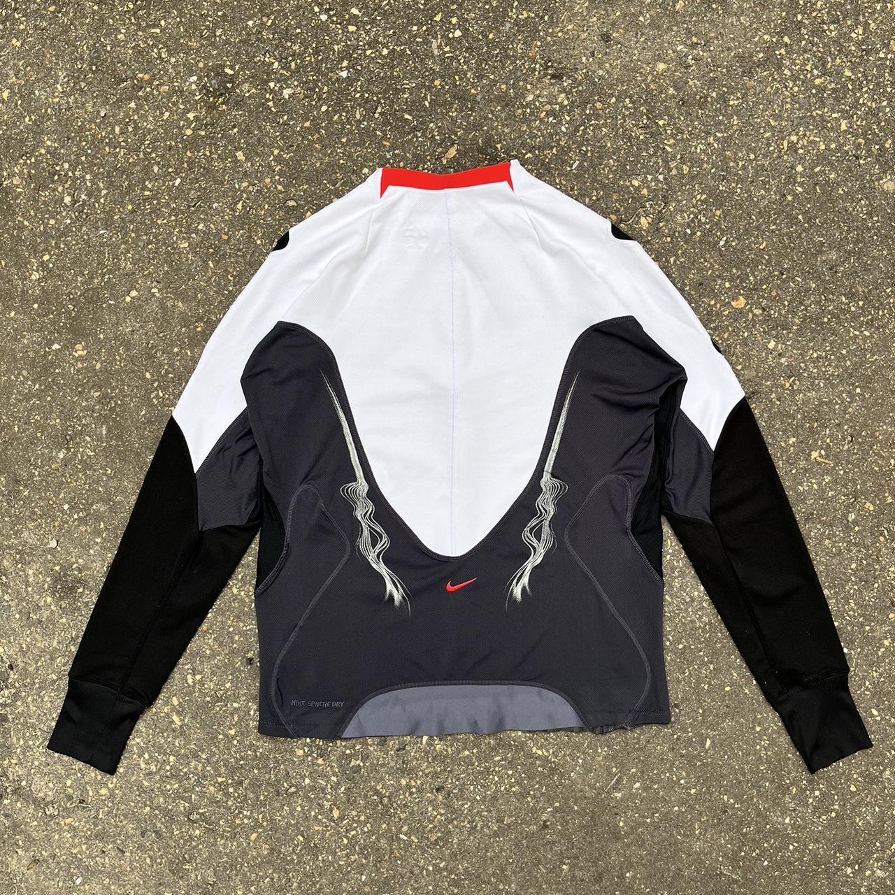 トップス 00s NIKE sphere black teck cyber archive Y2k Nike Sphere Dry Half Zip Swoosh Embroidery Mesh Sport