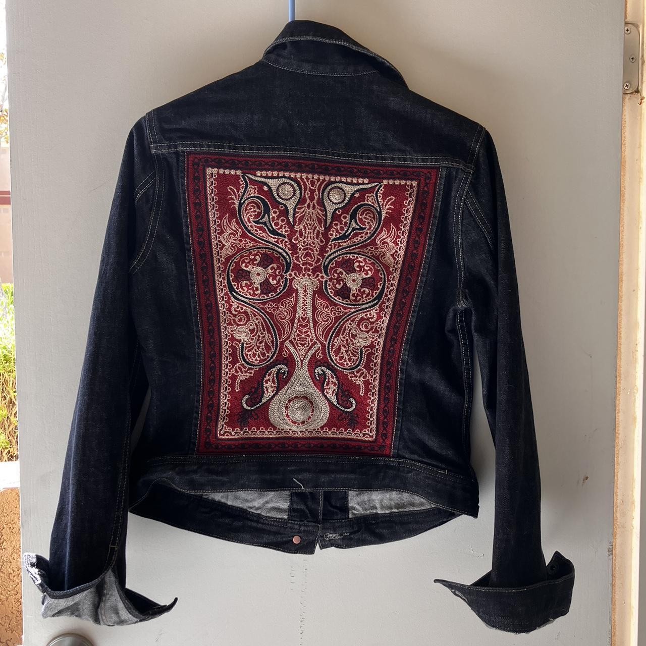 Fashion lucky brand embroidered denim jacket