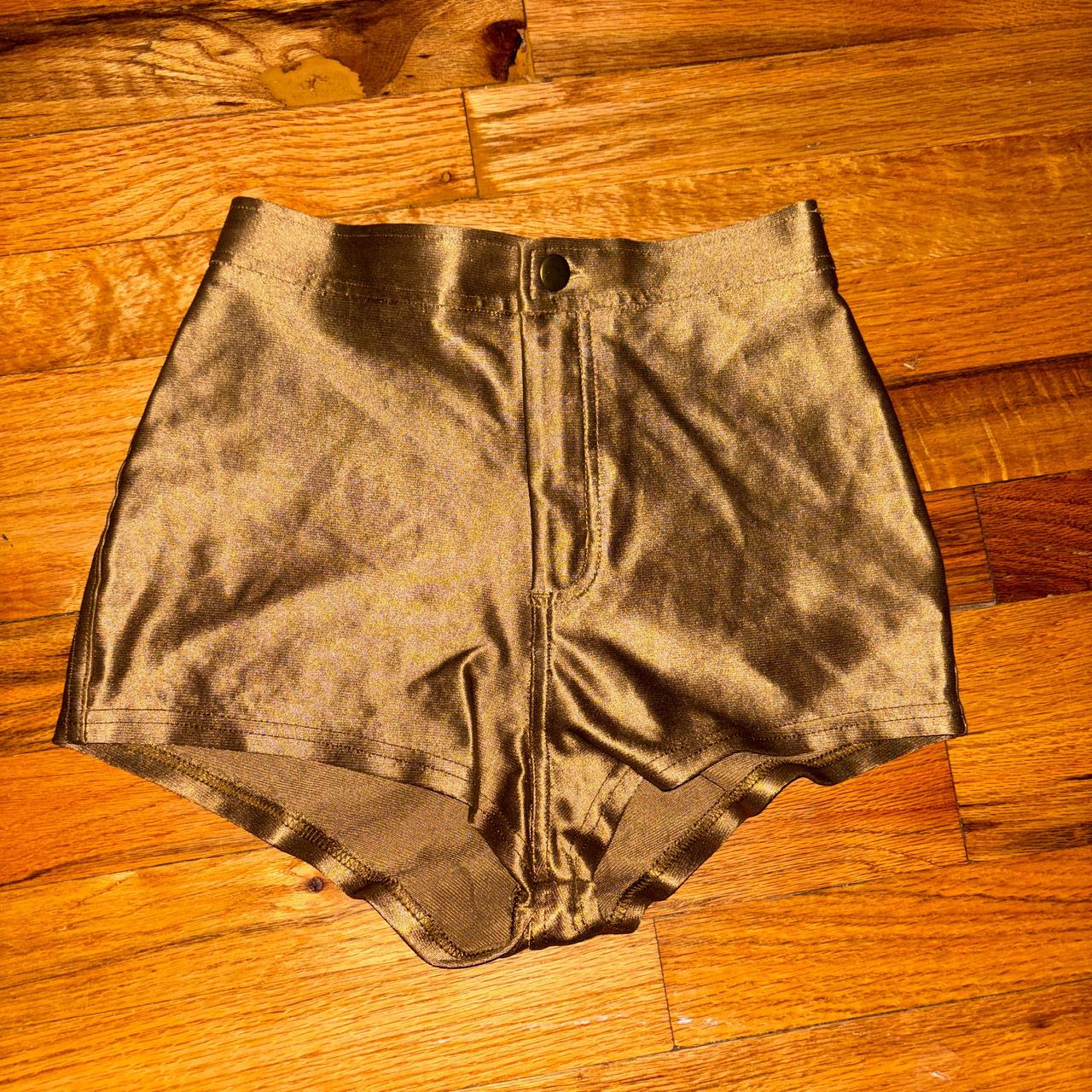 Gold disco shorts best sale