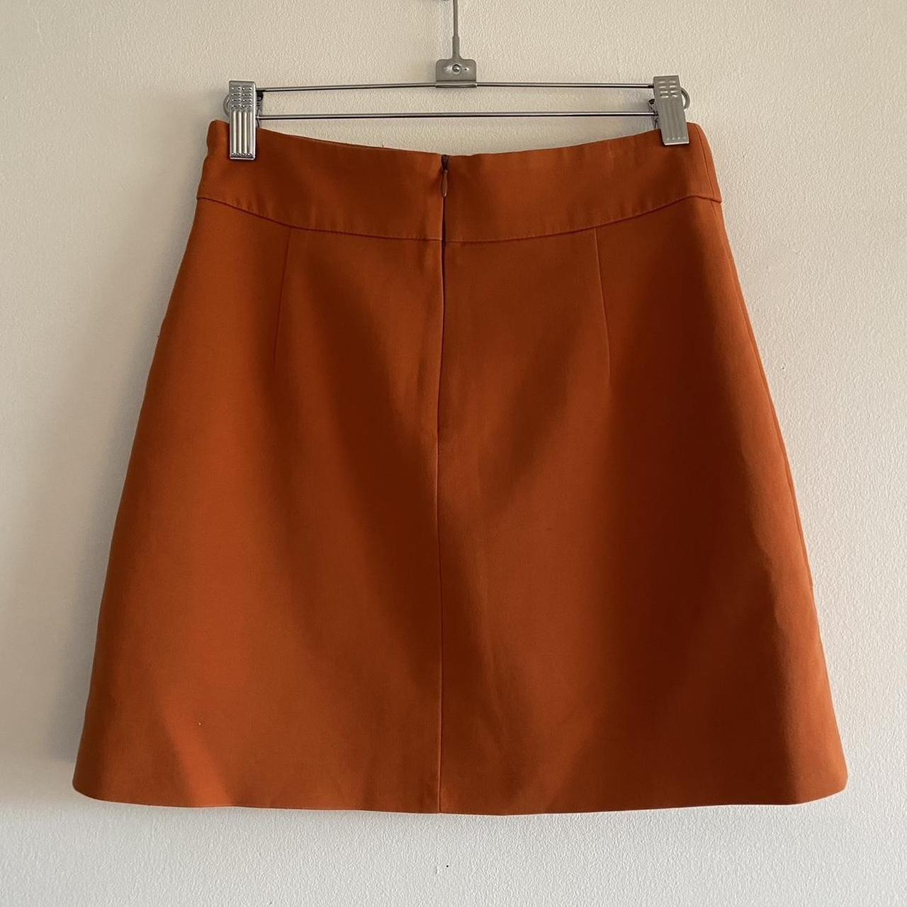 Orange Zara Mini Skirt Made in Morocco Size... - Depop