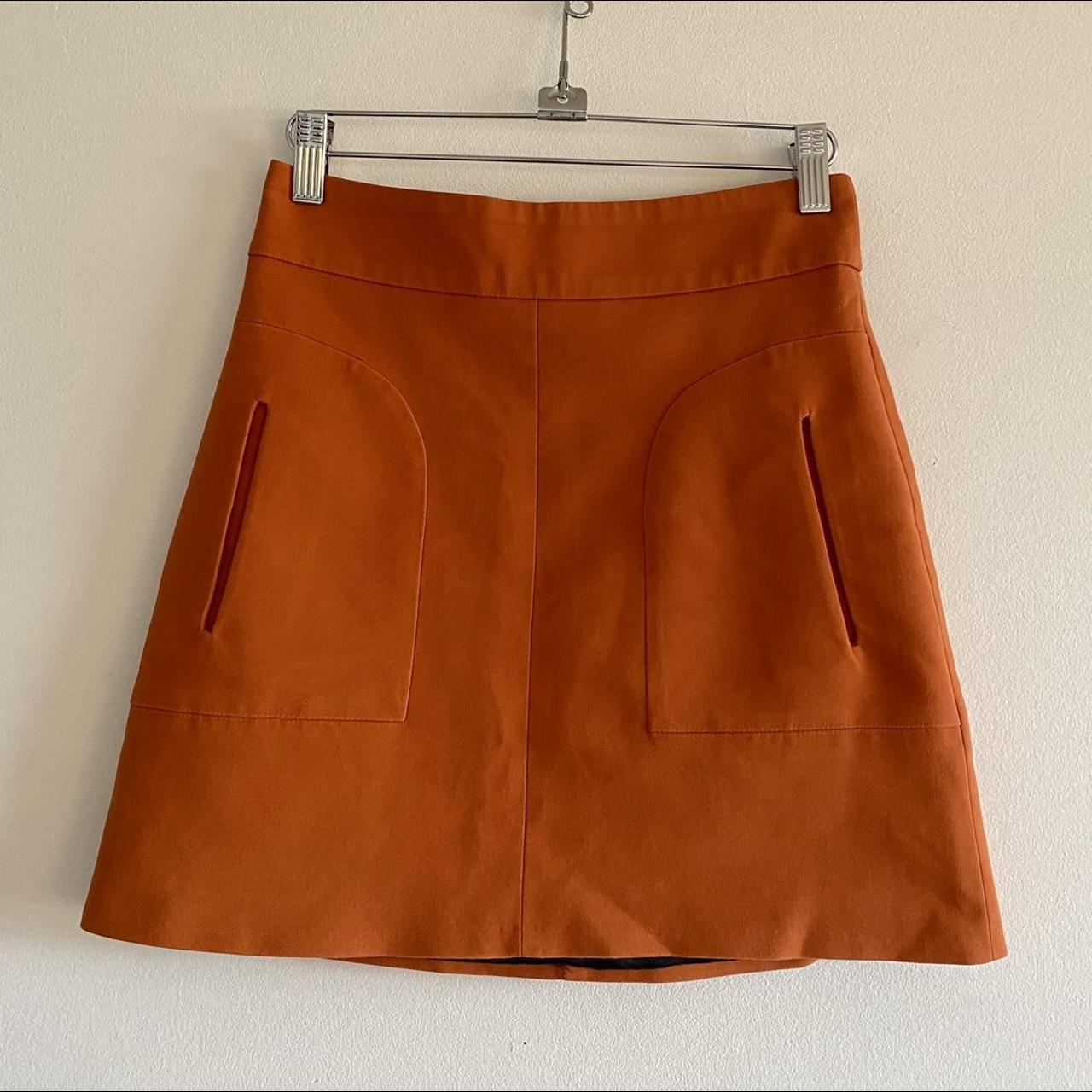 Orange Zara Mini Skirt Made in Morocco Size... - Depop