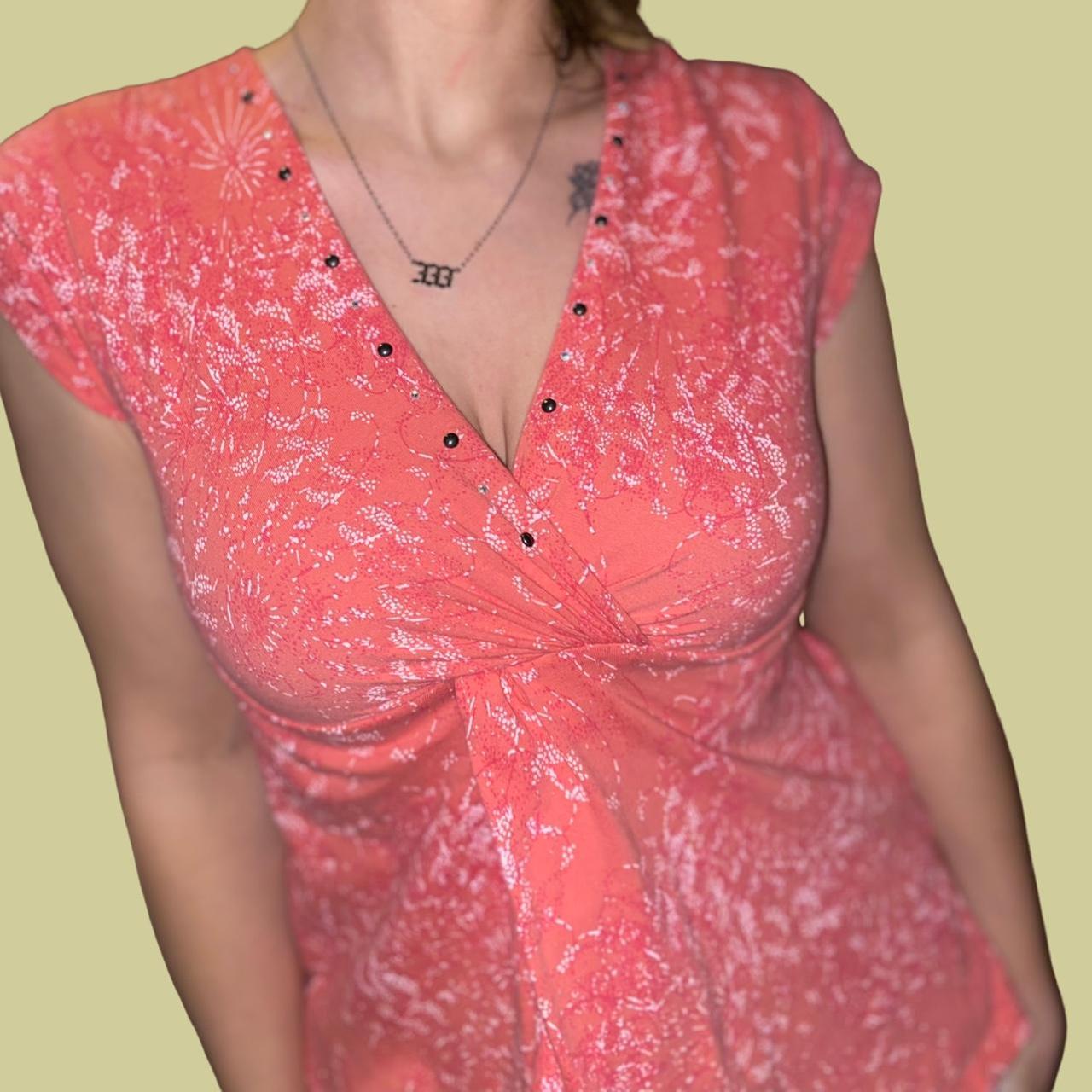 Wrangler Women's Pink and Orange Shirt Depop