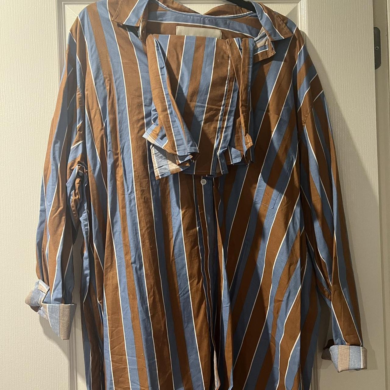 Blanca Blue and brown set One size in top, S/M in... Depop