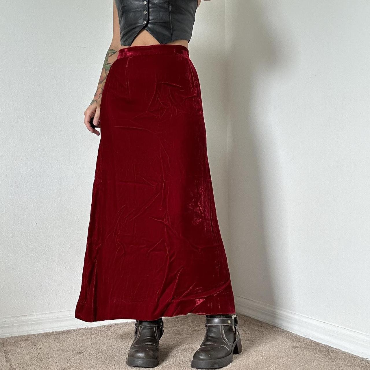 Burgundy skirt 70s hotsell