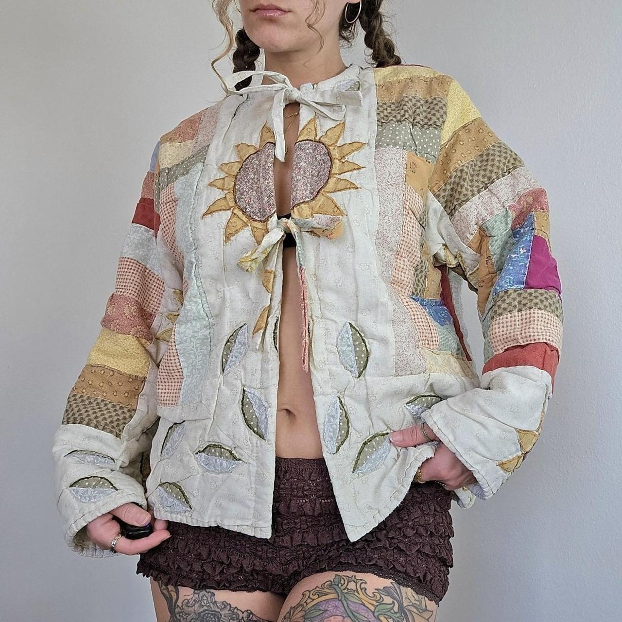 Women's Jacket - Cream/Multi - M – patchwork quil… - image 1